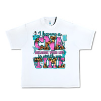 White i became a cna because your life is worth my time Urban Heavy Tee - AdoDesignShop