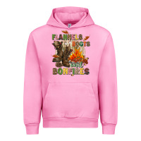 Fuchsia Pink Flannels boots and bonfires Urban Hoodie - NancyCooperArtShop