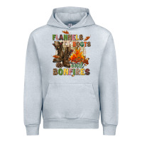Heather Grey Flannels boots and bonfires Urban Hoodie - NancyCooperArtShop