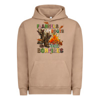 Pigment Burro Flannels boots and bonfires Urban Hoodie - NancyCooperArtShop