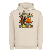 Pigment French Oak Flannels boots and bonfires Urban Hoodie - NancyCooperArtShop