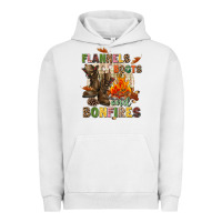 Pigment Lunar Rock Flannels boots and bonfires Urban Hoodie - NancyCooperArtShop