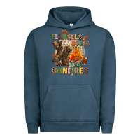 Pigment Midnight Navy Flannels boots and bonfires Urban Hoodie - NancyCooperArtShop