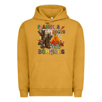 Pigment Peanut Butter Flannels boots and bonfires Urban Hoodie - NancyCooperArtShop