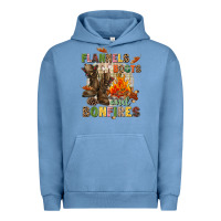 Pigment Pebble Blue Flannels boots and bonfires Urban Hoodie - NancyCooperArtShop