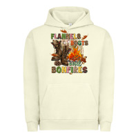 Pigment Pistachio Flannels boots and bonfires Urban Hoodie - NancyCooperArtShop
