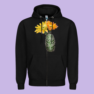 Texas Rainbow Cactus Zipper Hoodie Designed By Lillyallendesigns