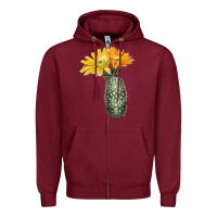 Burgundy texas rainbow cactus Zipper Hoodie - LillyAllenDesigns