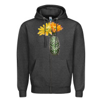 Charcoal Heather texas rainbow cactus Zipper Hoodie - LillyAllenDesigns
