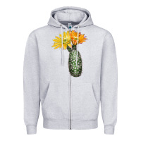 Heather Grey texas rainbow cactus Zipper Hoodie - LillyAllenDesigns