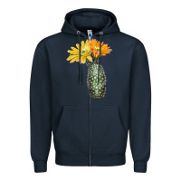 Navy texas rainbow cactus Zipper Hoodie - LillyAllenDesigns