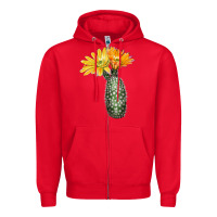 Red texas rainbow cactus Zipper Hoodie - LillyAllenDesigns
