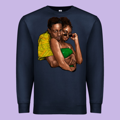 Black Couple Premium Sweatshirt Designed By Nancycooperartshop