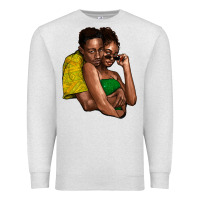 Oatmeal Heather black couple Premium Sweatshirt - NancyCooperArtShop