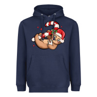 Navy cute christmas sloth Heavyweight Hoodie - MaliasSmallBusiness