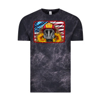 Cloud Black firefighter air mask and sunflower Vintage Tee - HRA Design Shop