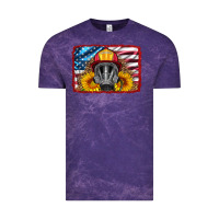 Cloud Purple firefighter air mask and sunflower Vintage Tee - HRA Design Shop