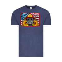 Vintage Denim firefighter air mask and sunflower Vintage Tee - HRA Design Shop