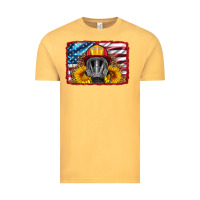 Vintage Mustard firefighter air mask and sunflower Vintage Tee - HRA Design Shop