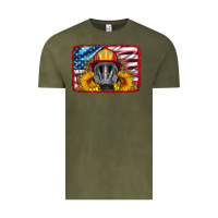 Vintage Olive firefighter air mask and sunflower Vintage Tee - HRA Design Shop