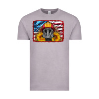 Vintage Zinc firefighter air mask and sunflower Vintage Tee - HRA Design Shop