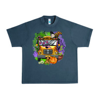 Midnight Navy halloween school bus Urban Heavy Tee - AdoDesignShop