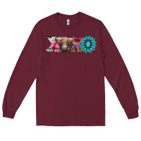 Burgundy xoxo braunvieh cow Long Sleeve Tee - AdoDesignShop