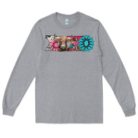 Heather Grey xoxo braunvieh cow Long Sleeve Tee - AdoDesignShop