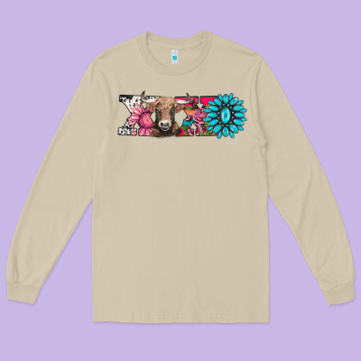 Xoxo Braunvieh Cow Long Sleeve Tee Designed By Adodesignshop