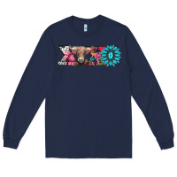 Navy xoxo braunvieh cow Long Sleeve Tee - AdoDesignShop