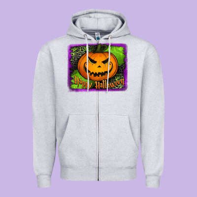 Happy Halloween Pumpkin Zipper Hoodie Designed By Jasminsmagicworld