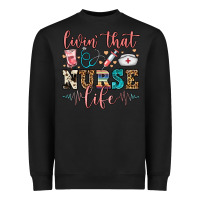 Black livin' that nurse life Heavyweight Sweatshirt - FaDigitalArtStudio