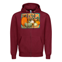 Burgundy It's Fall y'all pumpkins halloween and sunflowers Zipper Hoodie - Jasminsmagicworld