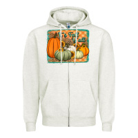Oatmeal Heather It's Fall y'all pumpkins halloween and sunflowers Zipper Hoodie - Jasminsmagicworld