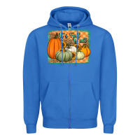 True Royal It's Fall y'all pumpkins halloween and sunflowers Zipper Hoodie - Jasminsmagicworld