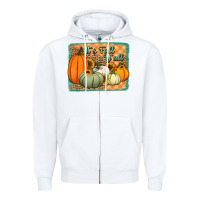 White It's Fall y'all pumpkins halloween and sunflowers Zipper Hoodie - Jasminsmagicworld