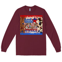 Burgundy little miss america Long Sleeve Tee - Artiststas