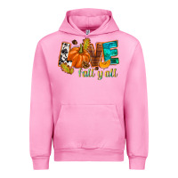 Fuchsia Pink Love Fall y'all Urban Hoodie - NancyCooperArtShop