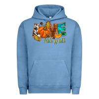Pigment Pebble Blue Love Fall y'all Urban Hoodie - NancyCooperArtShop