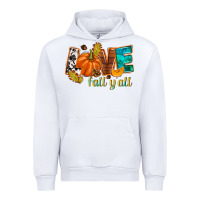 White Love Fall y'all Urban Hoodie - NancyCooperArtShop