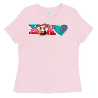 Bubblegum Pink xoxo guarnsey cow Ladies Tee - AdoDesignShop