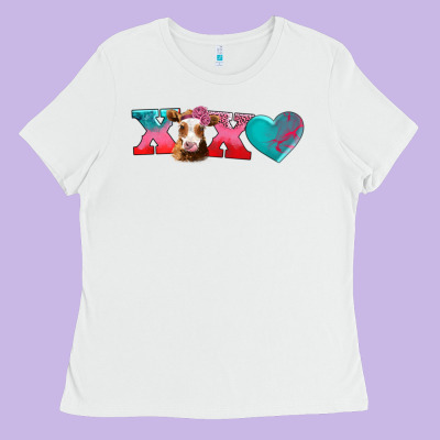 Xoxo Guarnsey Cow Ladies Tee Designed By Adodesignshop