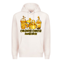 Pale Pink childhood cancer awareness coffee Premium Hoodie - Jasminsmagicworld