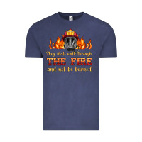 Vintage Denim the fire with firefighter air mask Vintage Tee - HRA Design Shop