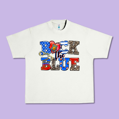 Back The Blue Urban Heavy Tee Designed By Adodesignshop