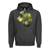 Charcoal Heather nylon hedgehog cactus Zipper Hoodie - LillyAllenDesigns