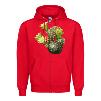 Red nylon hedgehog cactus Zipper Hoodie - LillyAllenDesigns