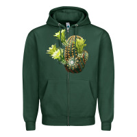 Sports Green nylon hedgehog cactus Zipper Hoodie - LillyAllenDesigns