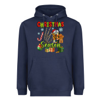 Navy christmas season Heavyweight Hoodie - MaliasSmallBusiness