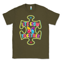 Army Green Let s Grow Together Classic Tee - CowhideDigitalArt